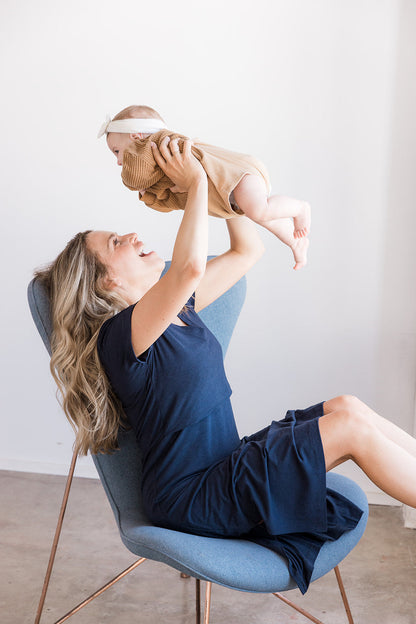 MLM Brand Everyday Breastfeeding Dress - Navy