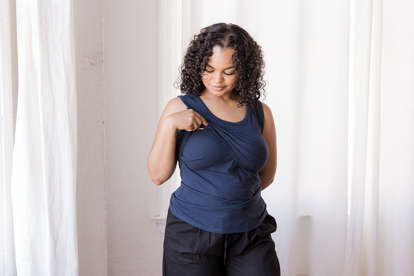 MLM Brand Everywhere Breastfeeding Tank Top - Navy