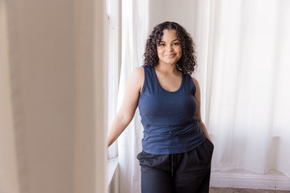 MLM Brand Everywhere Breastfeeding Tank Top - Navy