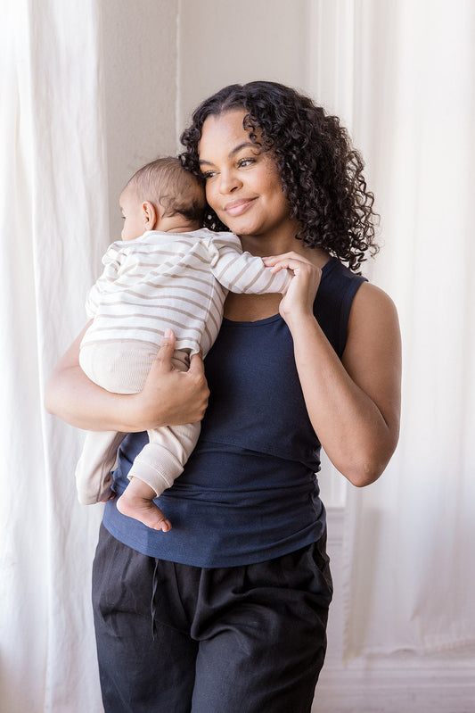 MLM Brand Everywhere Breastfeeding Tank Top - Navy