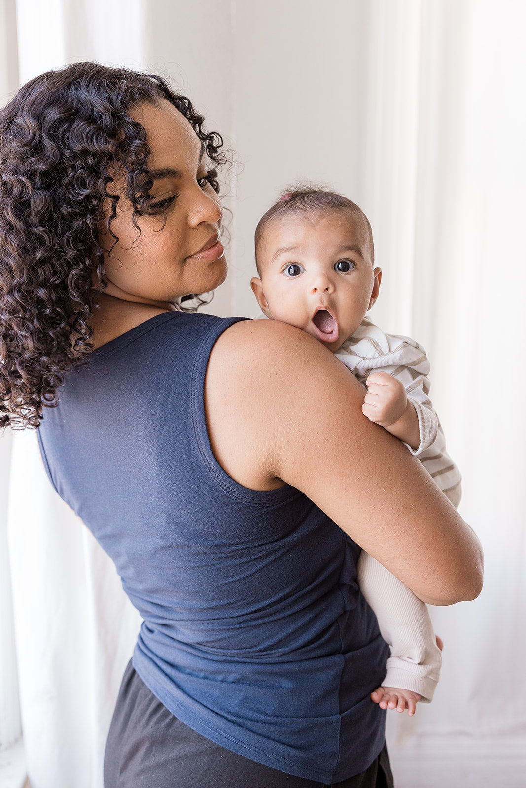 MLM Brand Everywhere Breastfeeding Tank Top - Navy
