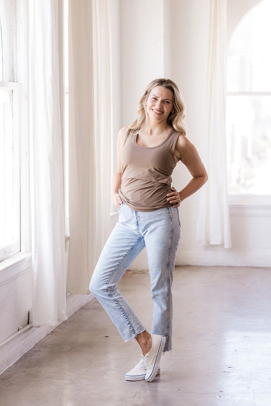 MLM Brand Everywhere Breastfeeding Tank Top - Americano Brown