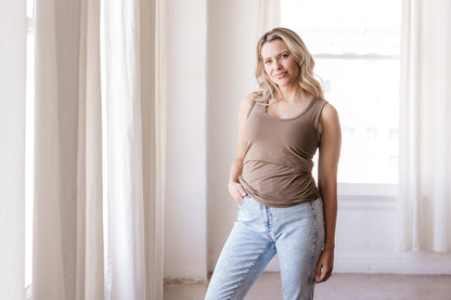 MLM Brand Everywhere Breastfeeding Tank Top - Americano Brown