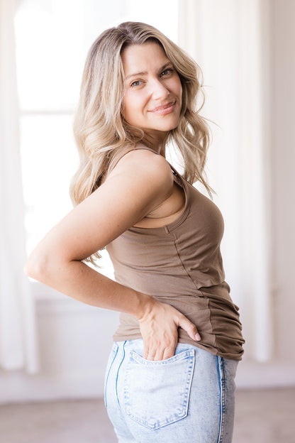MLM Brand Everywhere Breastfeeding Tank Top - Americano Brown