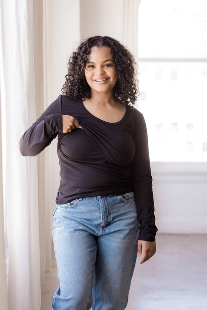 MLM Brand Little Breastfeeding Top - Black