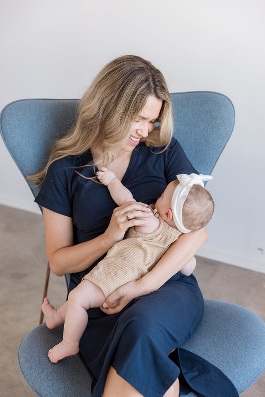 MLM Brand Everyday Breastfeeding Dress - Navy
