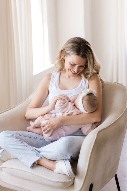MLM Brand Everywhere Breastfeeding Tank Top - White