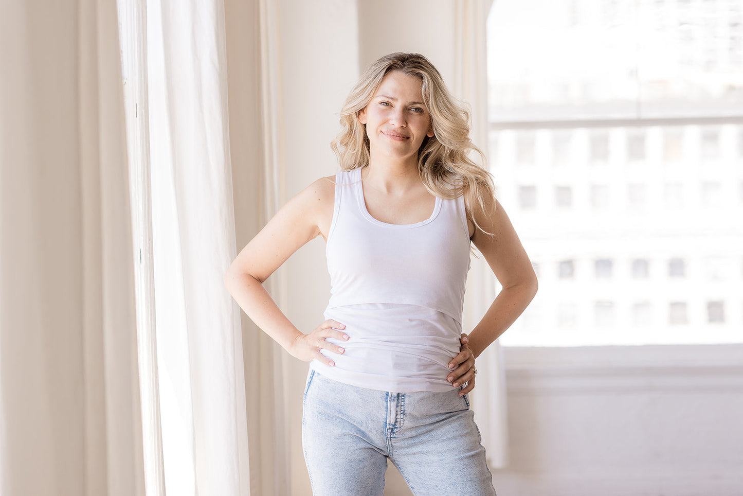 MLM Brand Everywhere Breastfeeding Tank Top - White