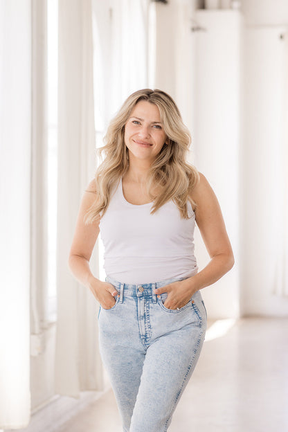 MLM Brand Everywhere Breastfeeding Tank Top - White