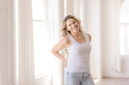 MLM Brand Everywhere Breastfeeding Tank Top - White
