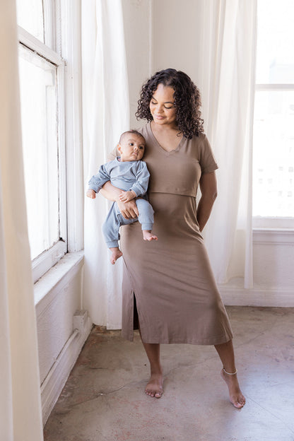 MLM Brand Everyday Breastfeeding Dress - Americano Brown