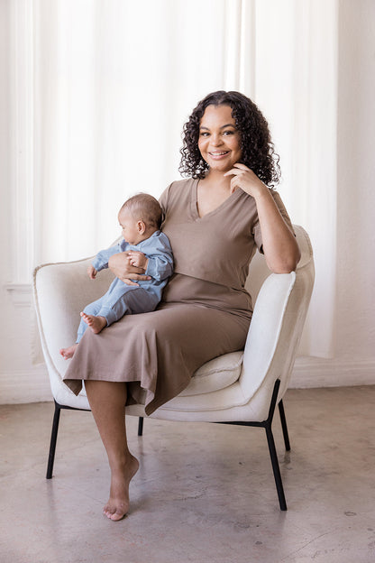 MLM Brand Everyday Breastfeeding Dress - Americano Brown