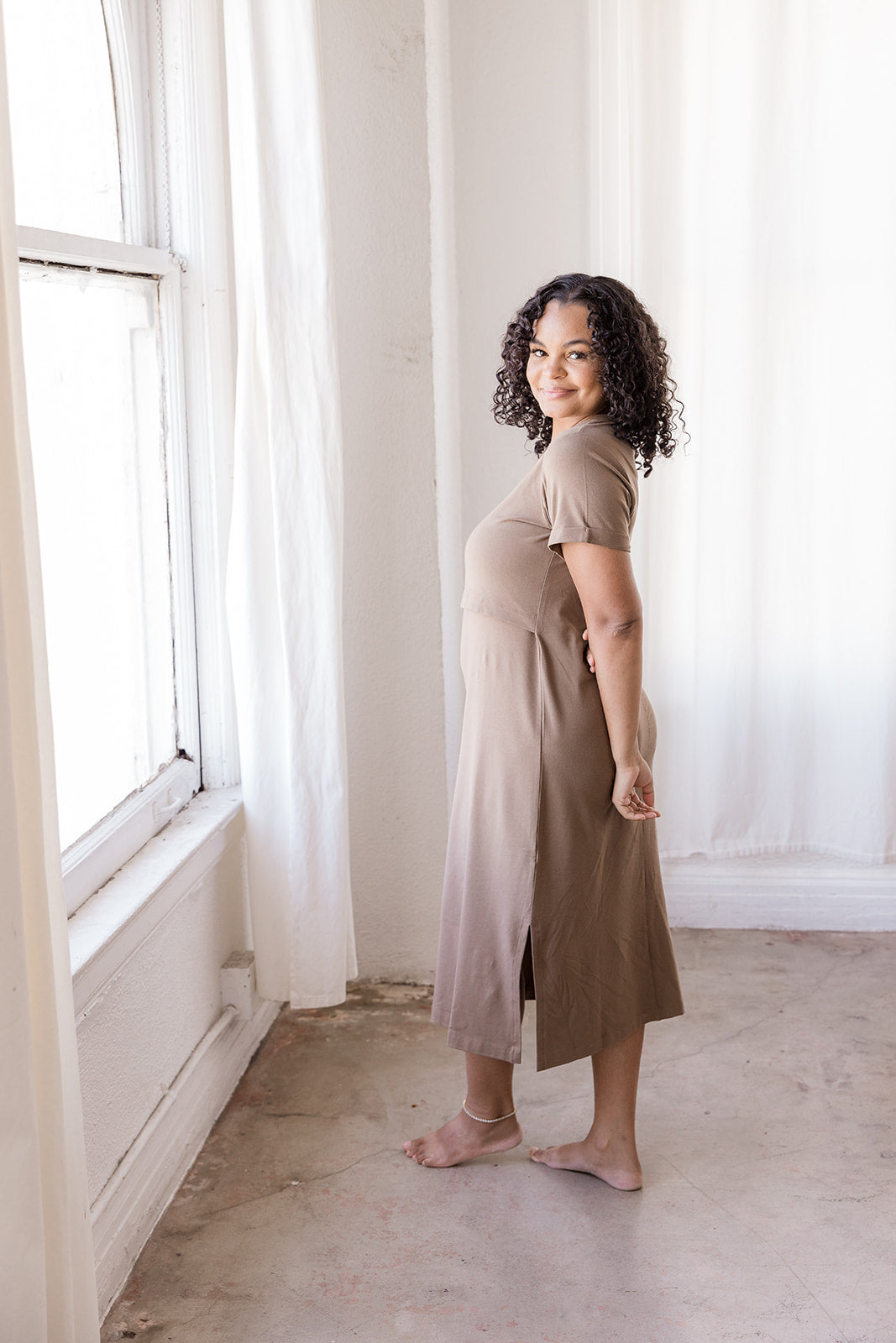 MLM Brand Everyday Breastfeeding Dress - Americano Brown