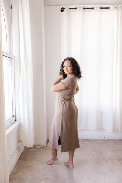 MLM Brand Everyday Breastfeeding Dress - Americano Brown