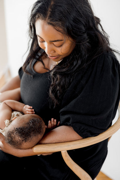 MLM Brand Tiered Breastfeeding Dress - Black