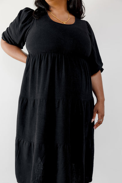 MLM Brand Tiered Breastfeeding Dress - Black