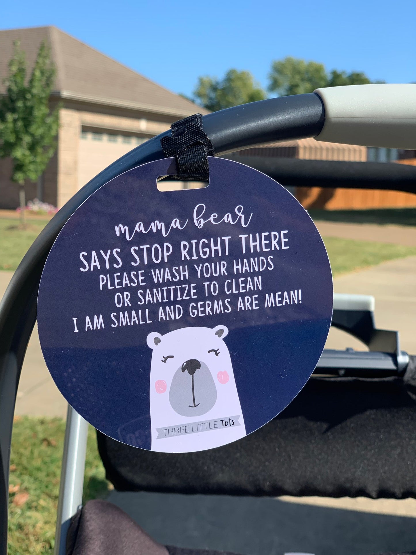 Three Little Tots Mama Bear Please Don't Touch My Baby Car Seat Sign Tag