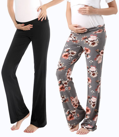Alina Mae Maternity Below Bump Maternity Postpartum Pajama Pants (2 Pack)