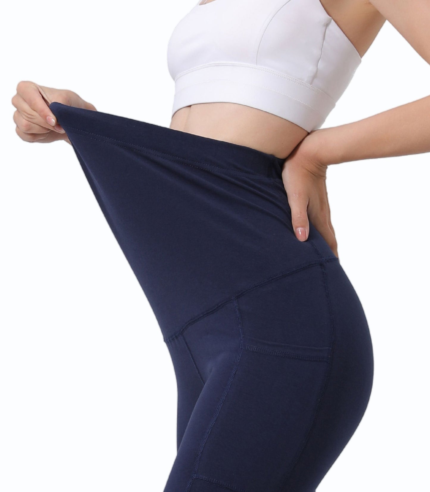 Alina Mae Maternity Pregnancy Yoga Pants with Pockets (2 Pack)