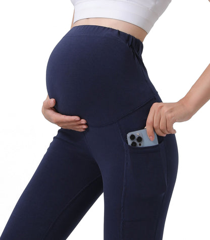 Alina Mae Maternity Pregnancy Yoga Pants with Pockets (2 Pack)