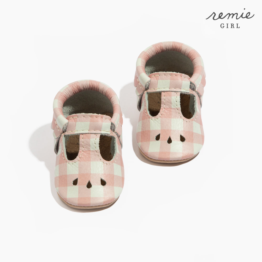 Freshly Picked Melon Gingham Mary Jane Baby Shoe