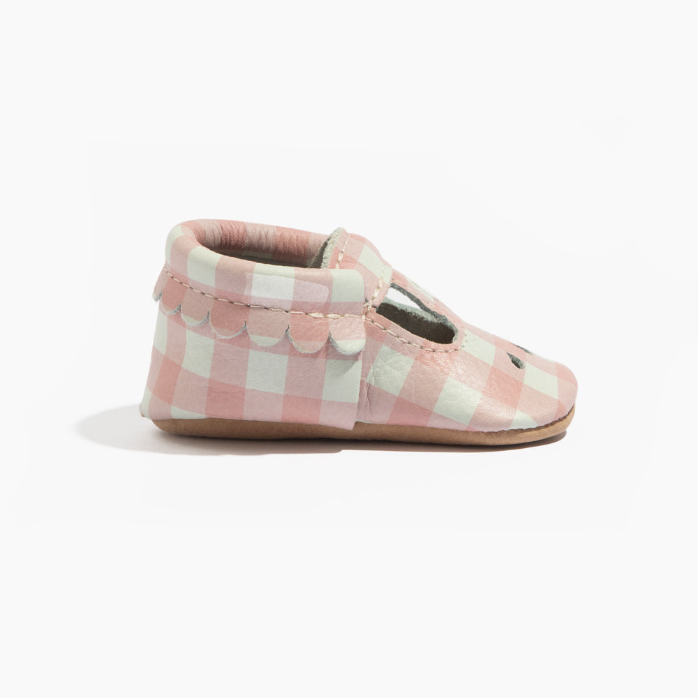 Freshly Picked Melon Gingham Mary Jane Baby Shoe