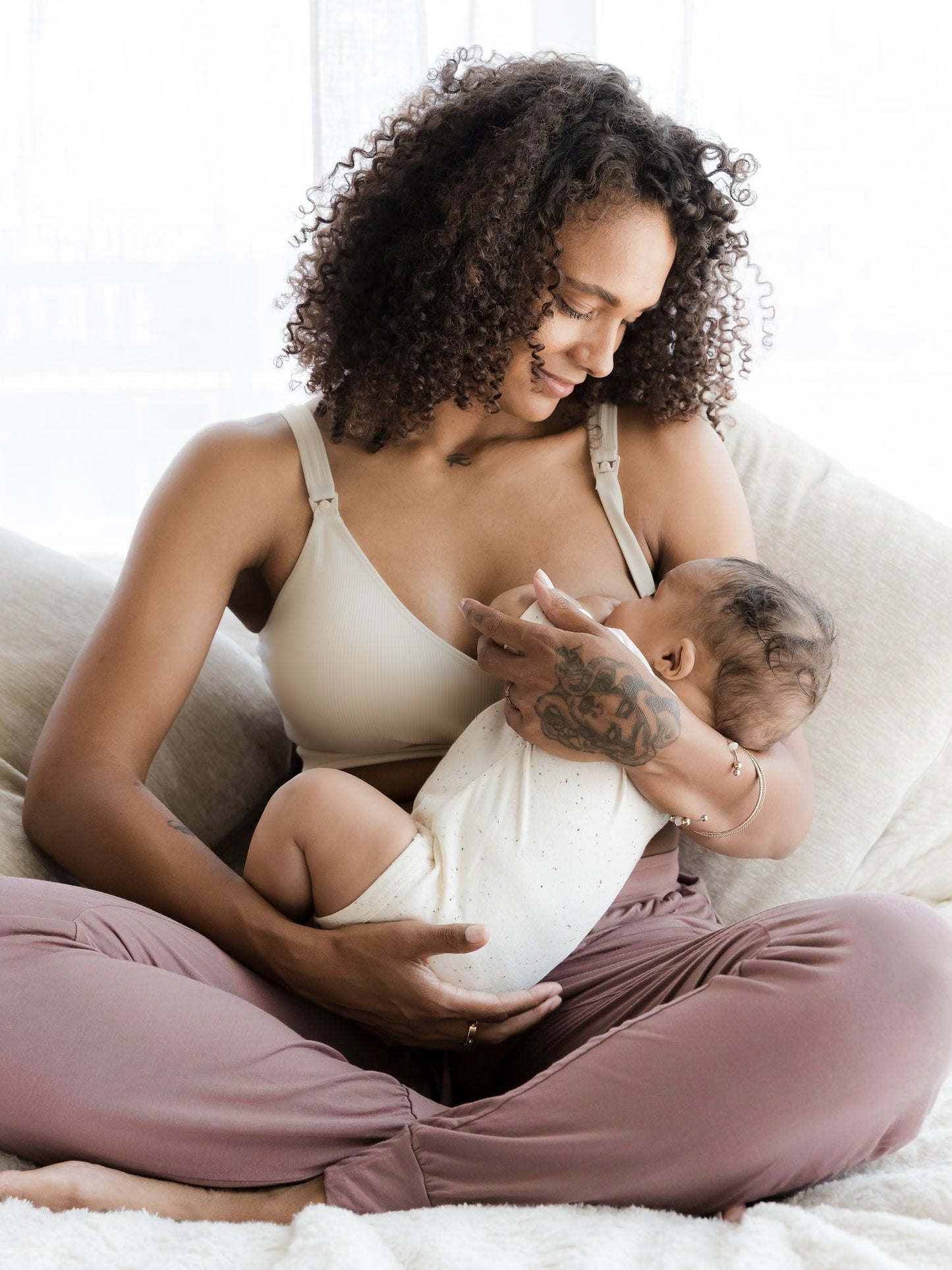 Kindred Bravely Mia Maternity & Nursing Lounge Bra Stone