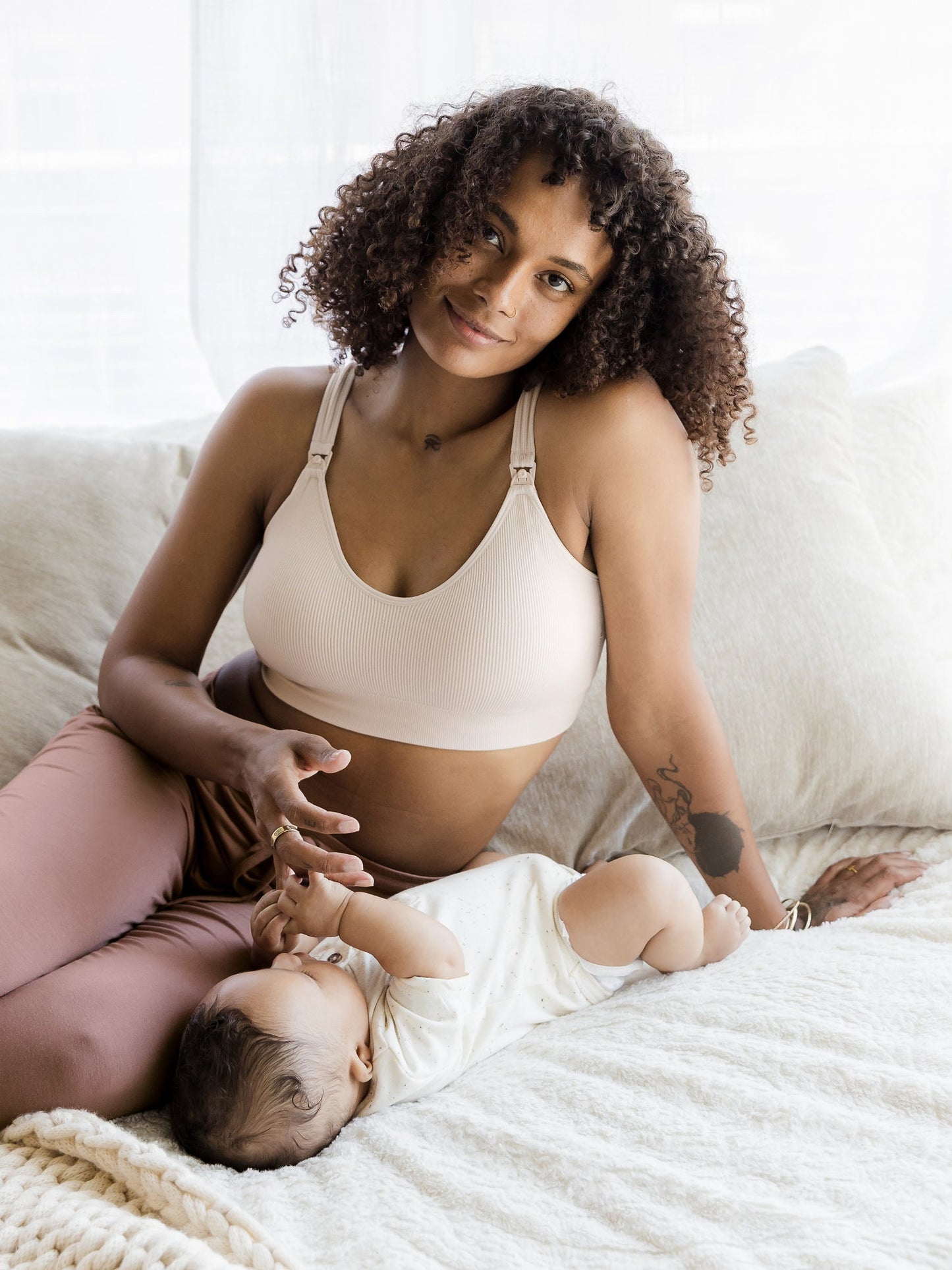 Kindred Bravely Mia Maternity & Nursing Lounge Bra Stone