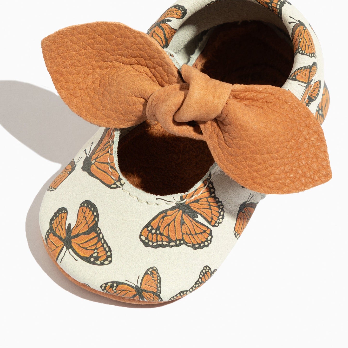 Freshly Picked Monarch Butterfly Knotted Bow Baby Shoe