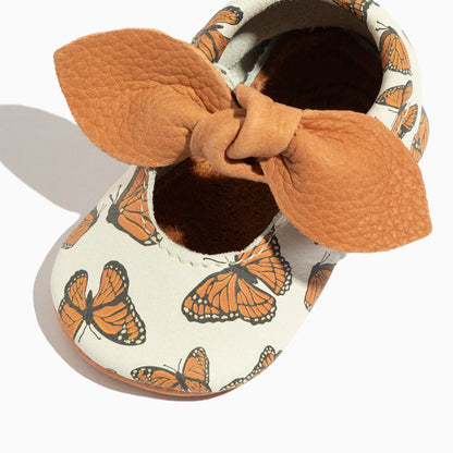Freshly Picked Monarch Butterfly Knotted Bow Baby Shoe