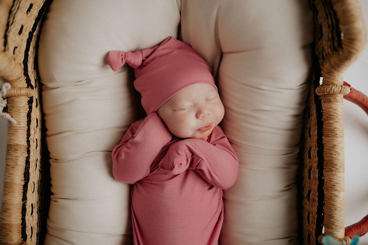 Three Little Tots Rose Knotted Newborn Baby Gown