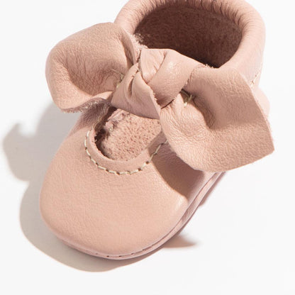Freshly Picked Newborn Blush Knotted Bow Baby Shoe