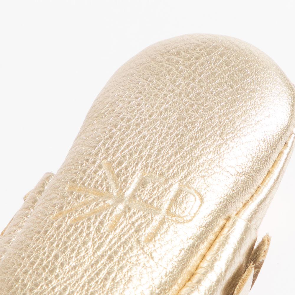 Freshly Picked Newborn Platinum Moccasin Baby Shoe
