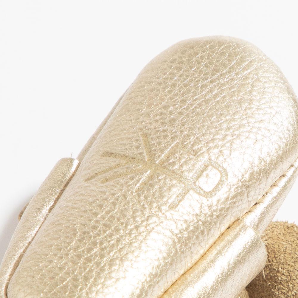 Freshly Picked Newborn Platinum Knotted Bow Baby Shoe