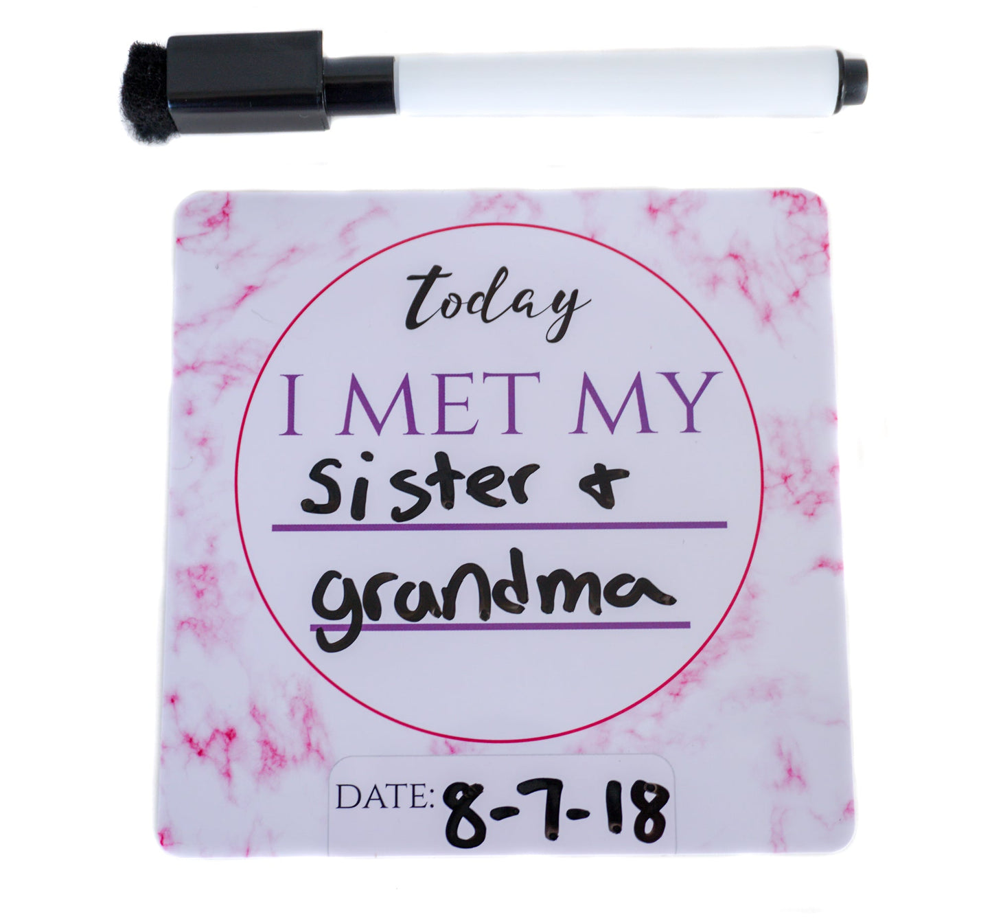 Three Little Tots Girl Plastic NICU Milestone Cards w/ Marker