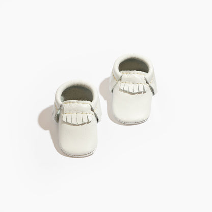Freshly Picked Newborn Bright White Moccasin Baby Shoe
