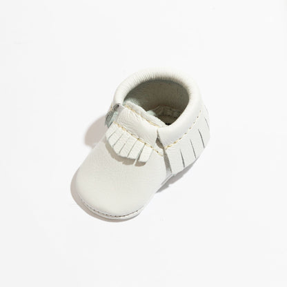 Freshly Picked Newborn Bright White Moccasin Baby Shoe