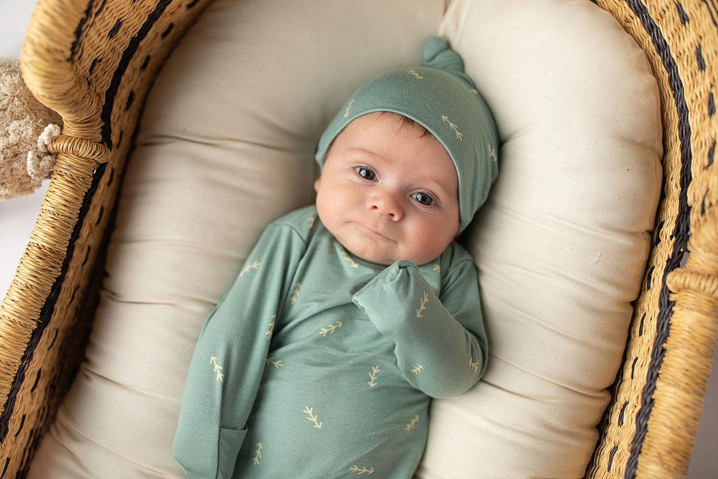 Three Little Tots Arrow Knotted Newborn Baby Gown
