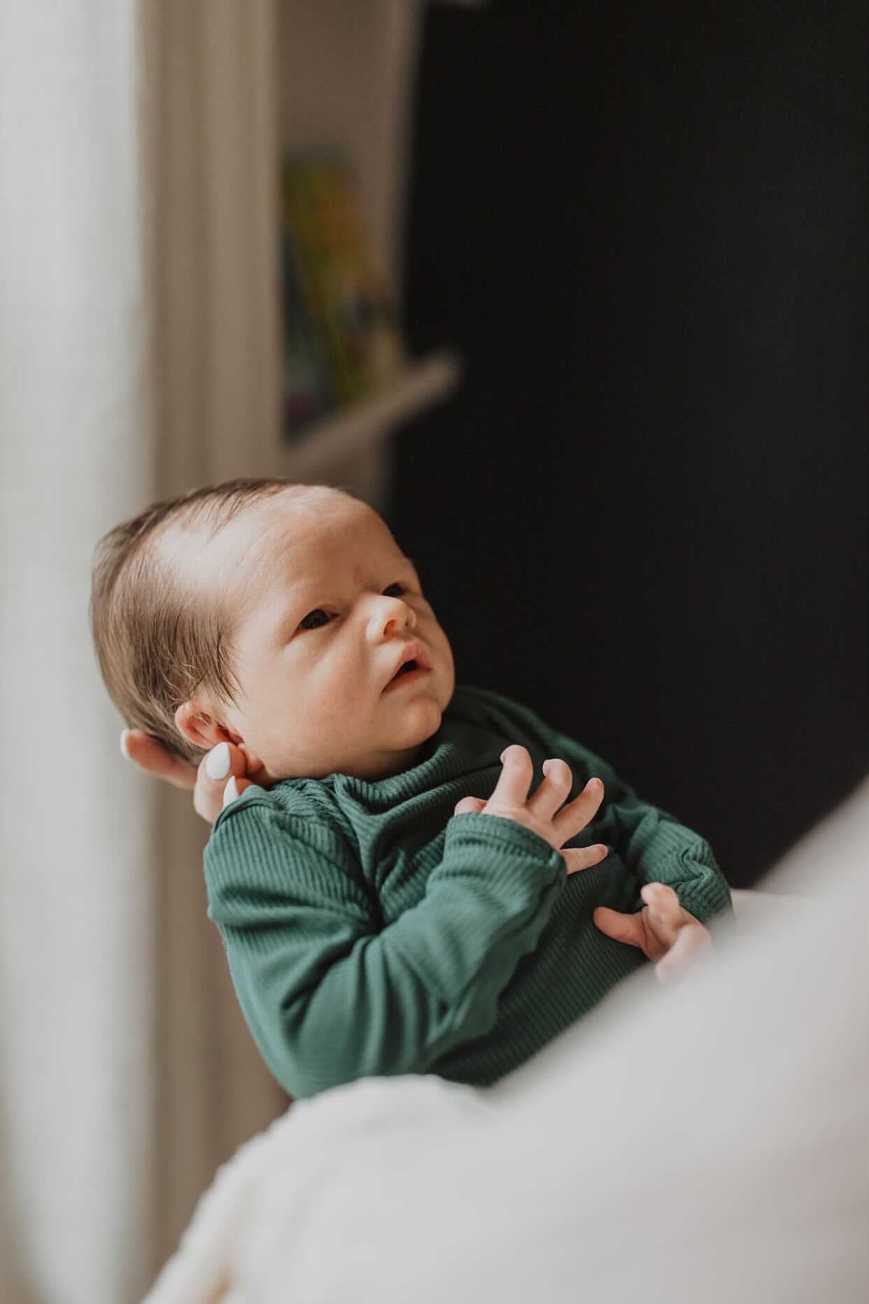 Three Little Tots Forest Green Knotted Newborn Baby Gown