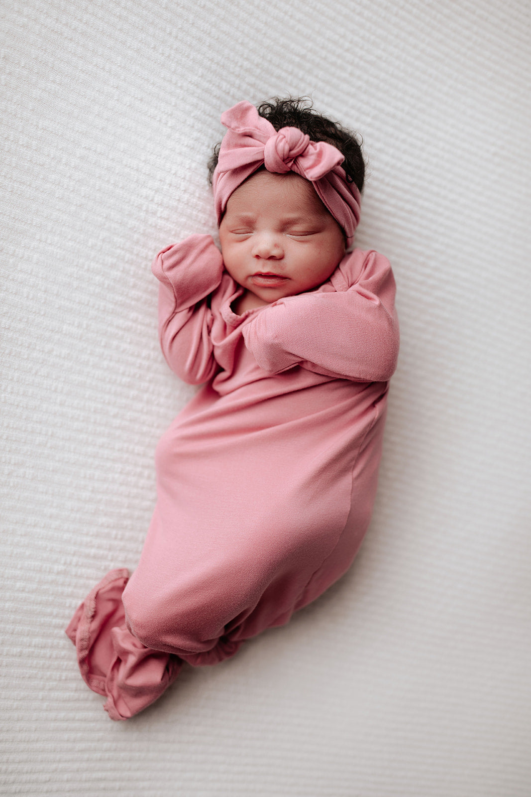 Three Little Tots Rose Knotted Newborn Baby Gown