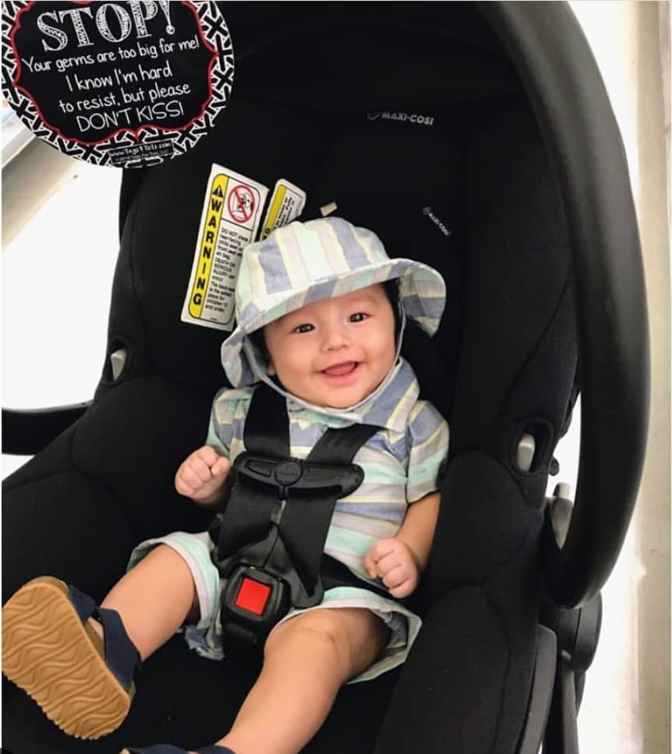 Three Little Tots No Kissing A Newborn Car Seat and Stroller Tag