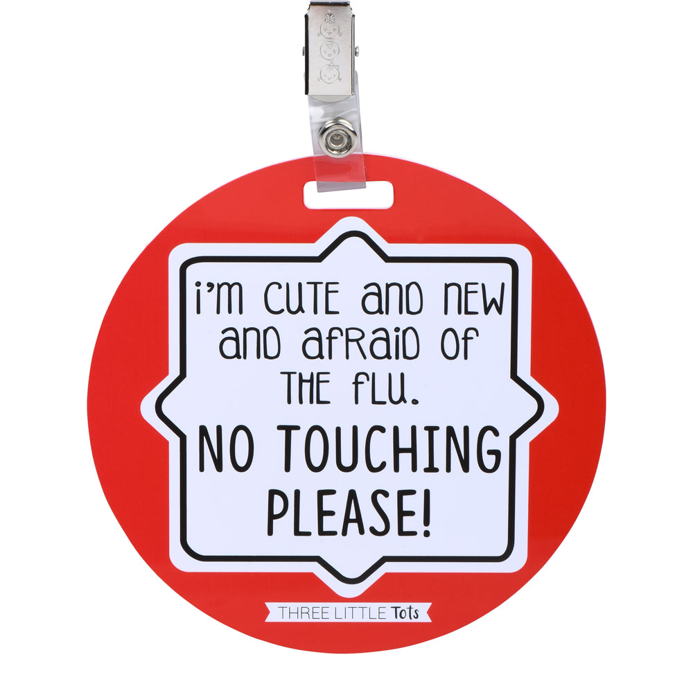 Three Little Tots Cute & New Afraid of the Flu Car Seat Tag