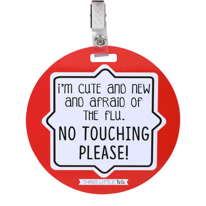Three Little Tots Cute & New Afraid of the Flu Car Seat Tag