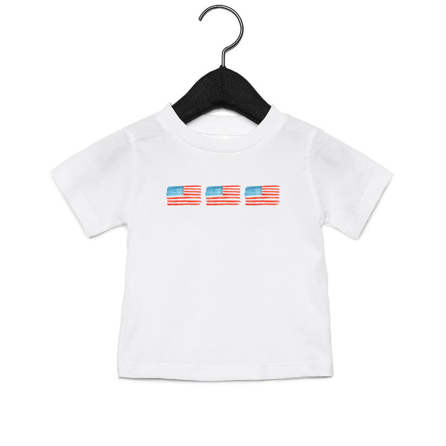 The Little Lemons Company Personalized 4th of July Flag T-Shirt