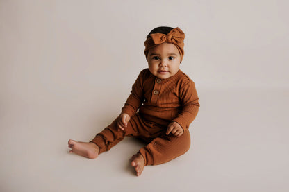 Three Little Tots Clay Baby Ribbed Playsuit with Pockets