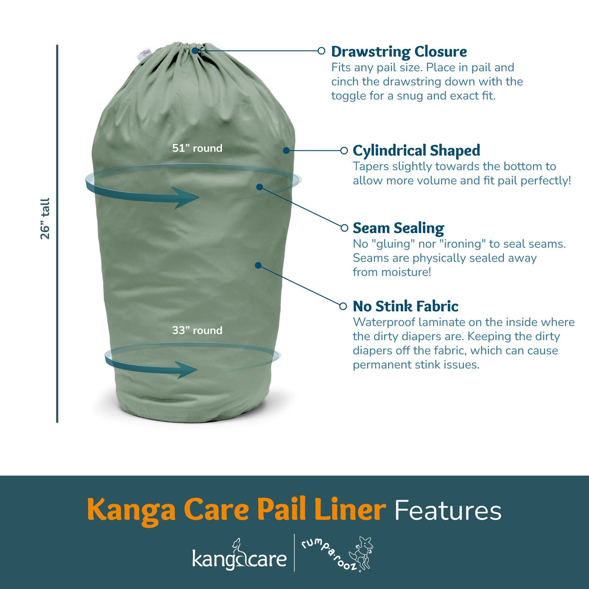Kanga Care Pail Liner - Peacock