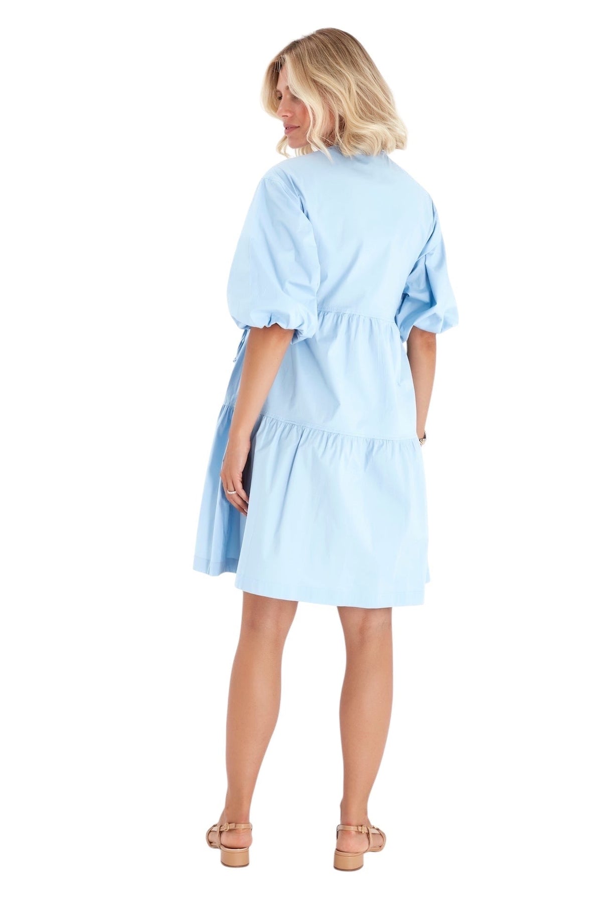 Accouchée Waterfall Tie Waist A-Line Maternity/Nursing Wrap Dress