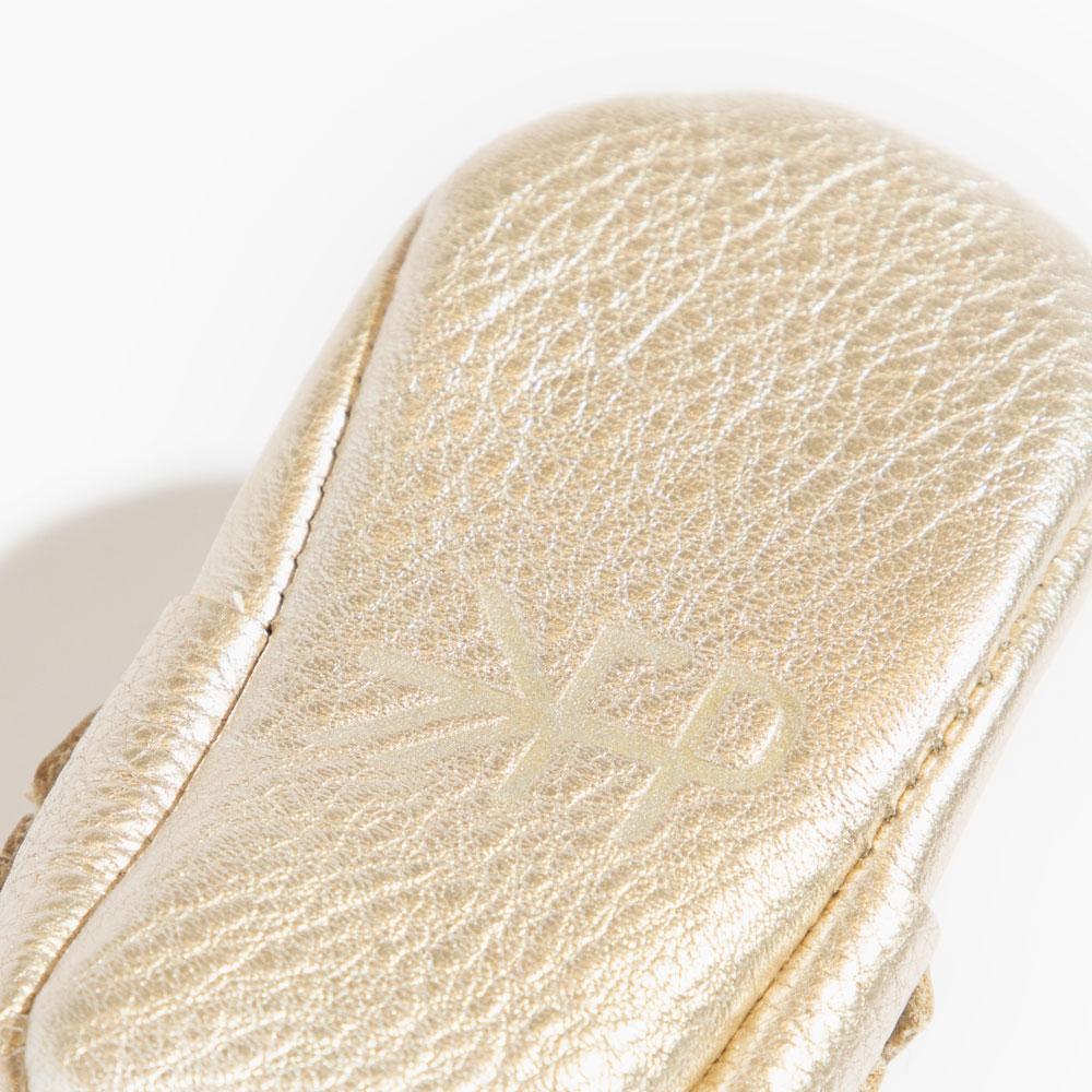 Freshly Picked Platinum Moccasin Baby Shoe