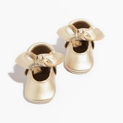Freshly Picked Platinum Knotted Bow Baby Shoe