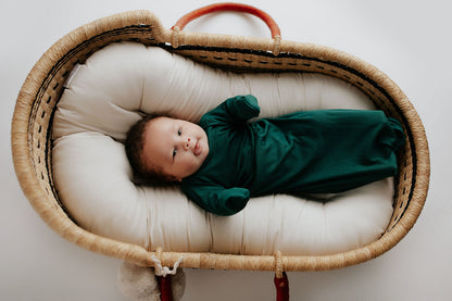 Three Little Tots Forest Green Knotted Newborn Baby Gown